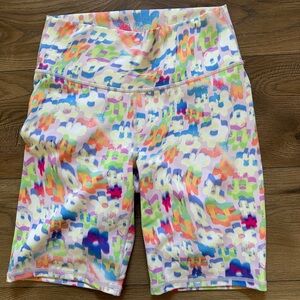 Fabletics Define PowerHold High-Waisted Biker Shorts 9” Multicolor NWT